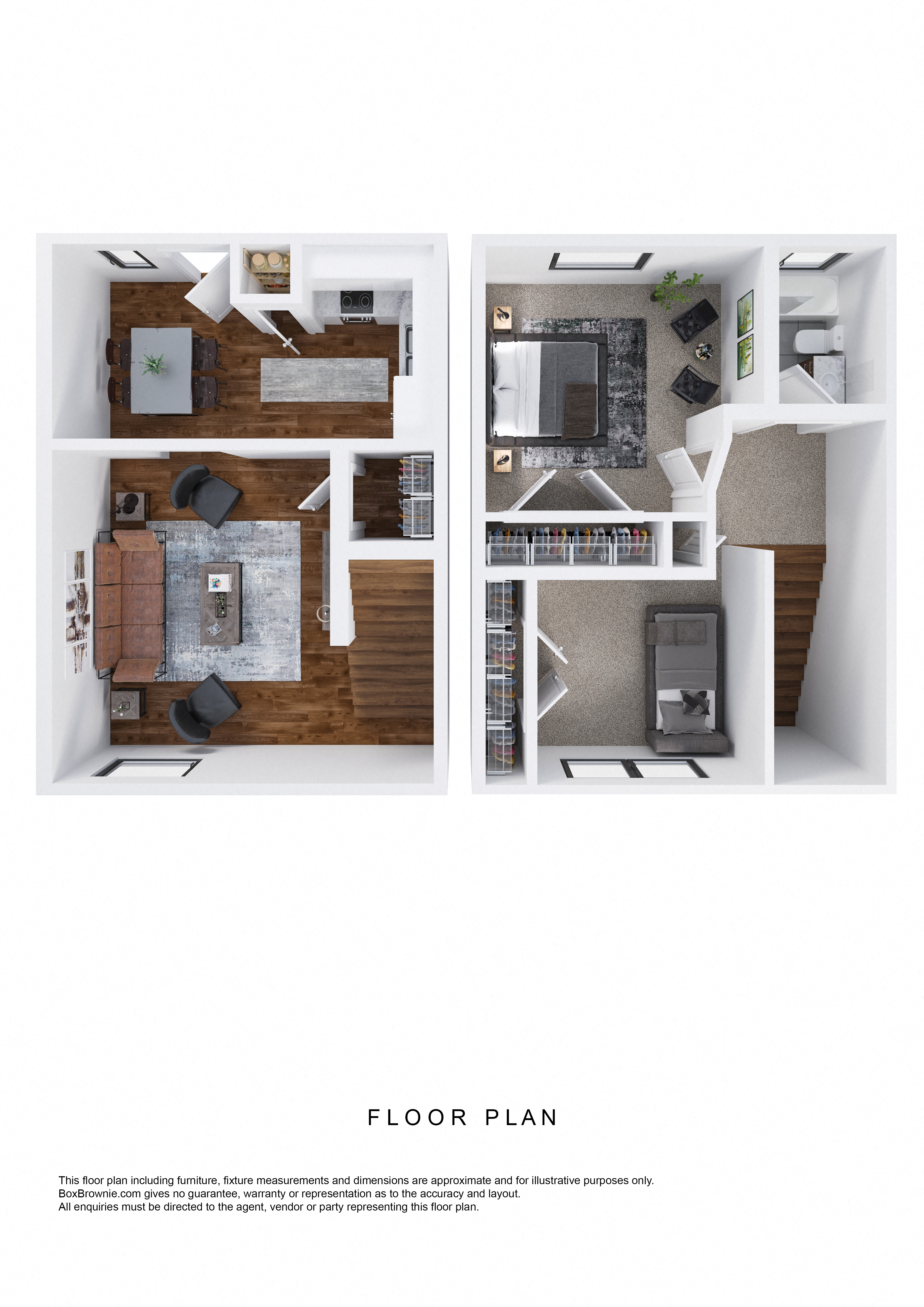 Floor plan for 2 beds, 1 bath, 817 sqft